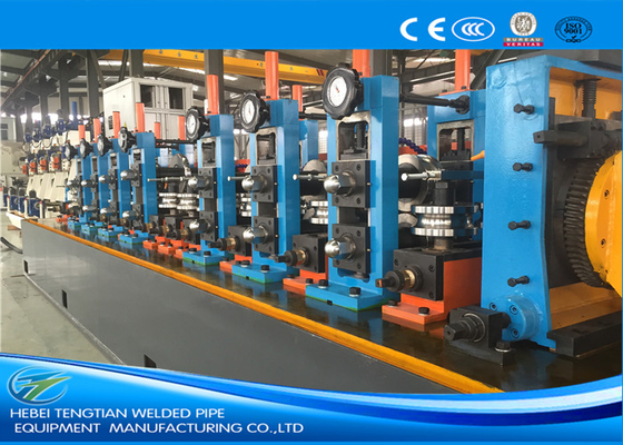 ERW60 โรงงานผลิตท่อเหล็กสีฟ้า High Frequency Welding Cold Saw