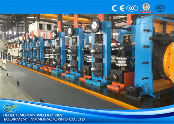 เครื่องท่ออุตสาหกรรม ERW60 โรงสีท่อสี่เหลี่ยมความถี่สูงสีน้ำเงิน