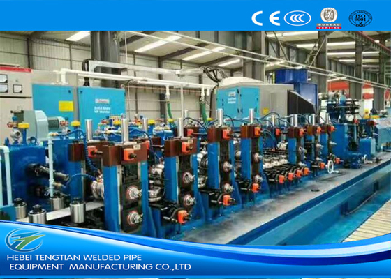 Precision Tube Mill คอยล์ชุบสังกะสีควบคุมอัตโนมัติ 80m / นาทีทำงาน