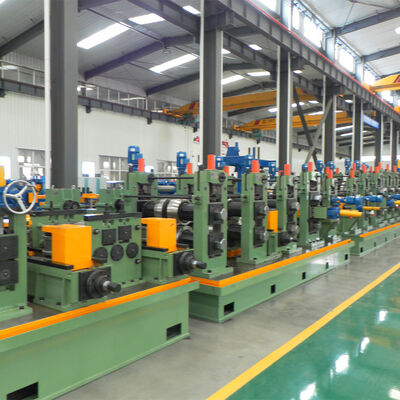 ERW เครื่องผลิตท่อที่มีมอเตอร์และ PLC 45kw พลังงานสําหรับสายการผลิตท่อ สแตนเลสคาร์บอน 60-140 มม.